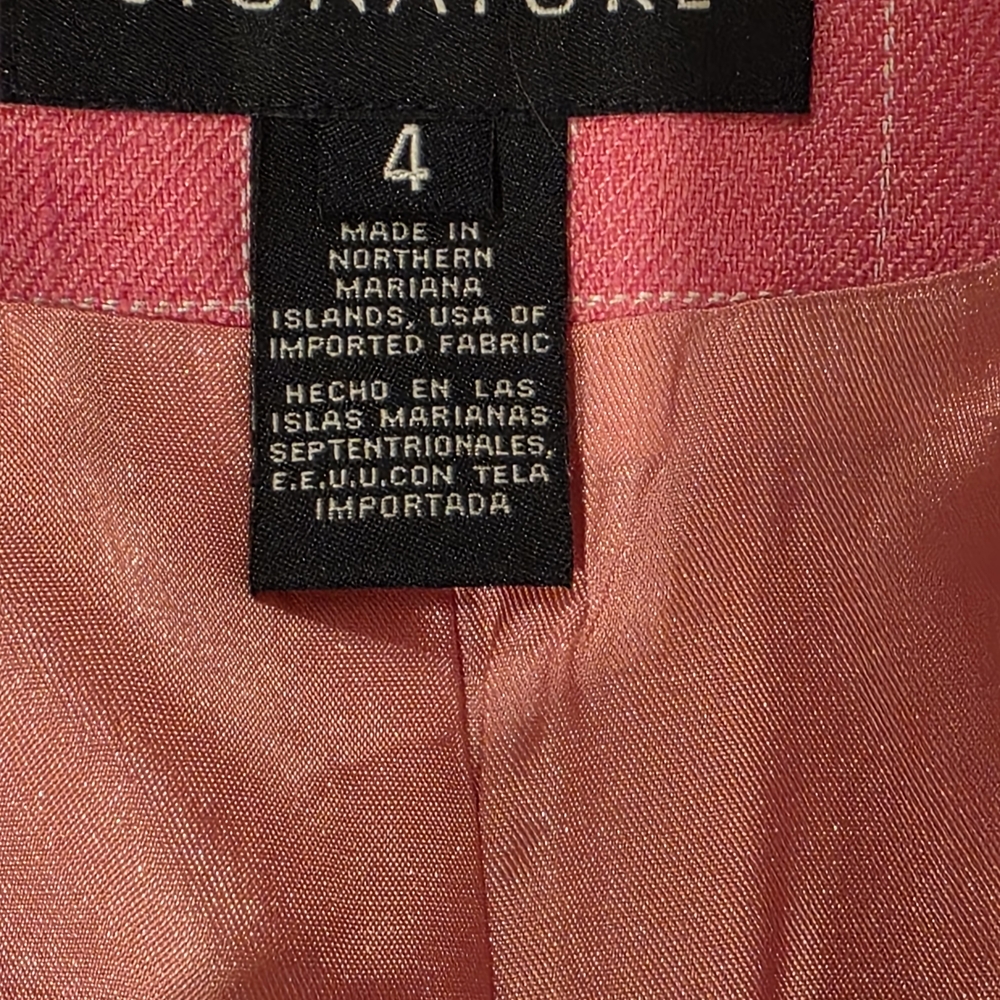 *Vintage* Jones New York Signature Blazer. 100% Linen. 'Tulip Pink'. Size 4. - Picture 6 of 7